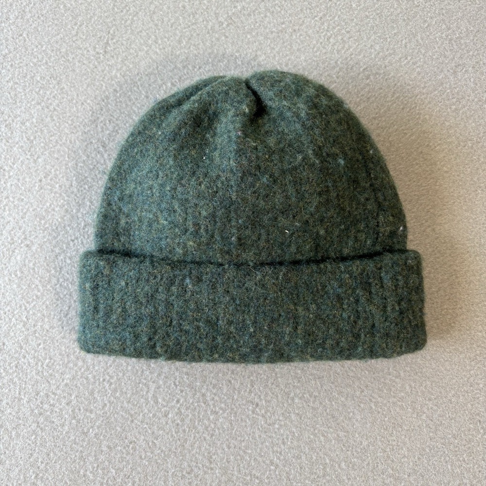 Naif Montreal Wool Yak Beanie Green Cuffed Knit Hat Cozy Minimalist Winter Ski